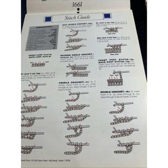 VTG 1991 Needlecraft Shop Afghan Calendar 12 Patterns to Crochet W/ Stitch Guide - Picture 2 of 4